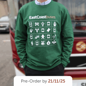 East Coast Buses Christmas Jumper (Green)